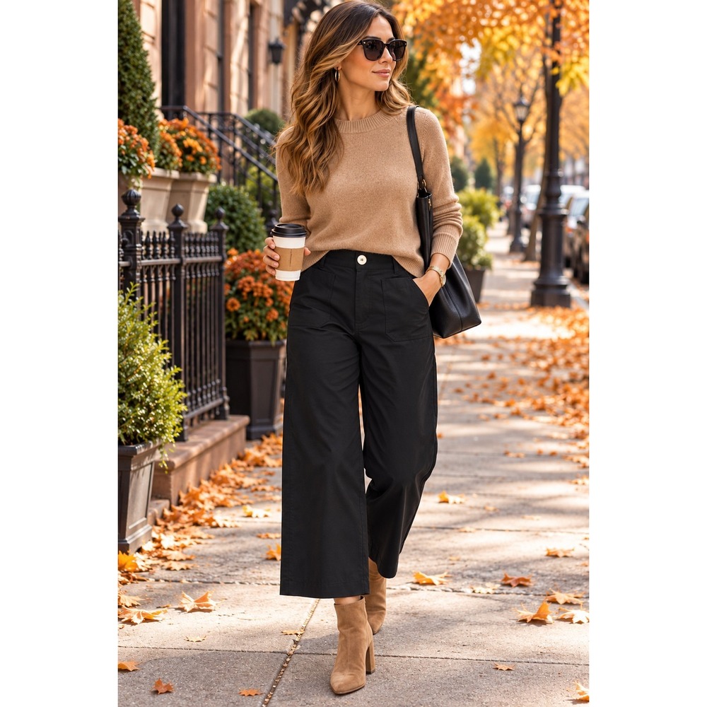 Maeve Black The Colette High Rise Wide Leg Linen Blend Pants Womens Size 26